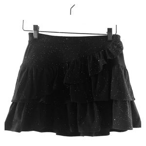 Justice Black Tiered Skirt with sparkles